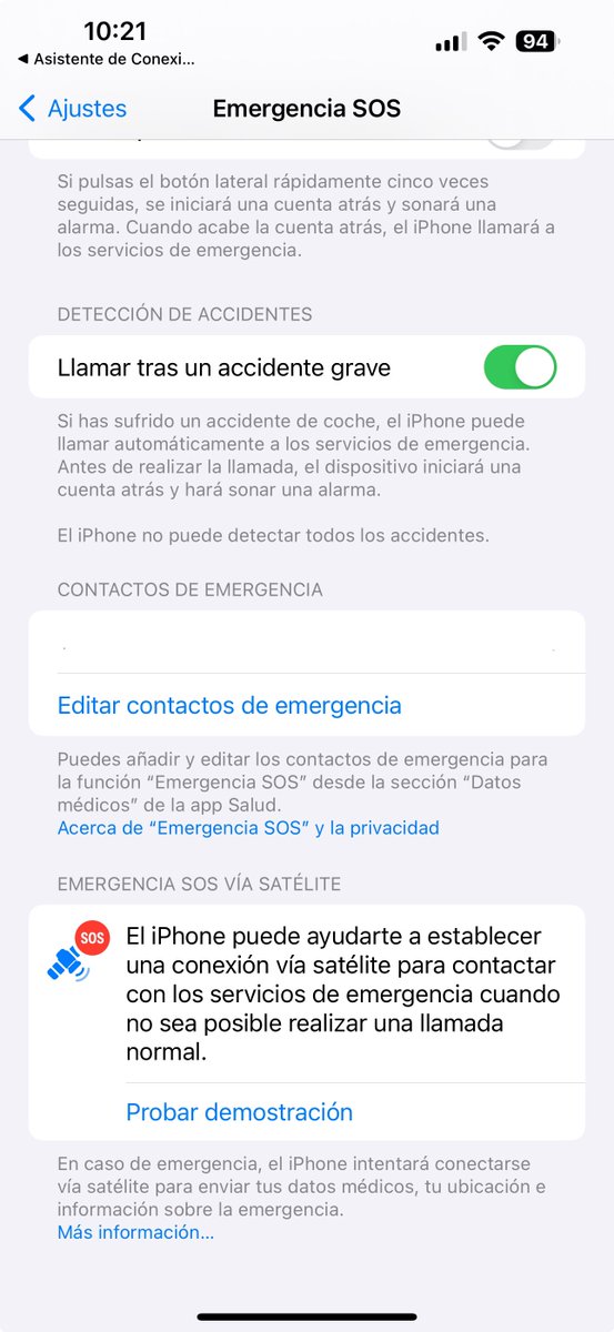Ya está disponible el aviso de emergencia por Satélite en iPhones compatibles, como los 14 y los 15, en España. Se puede realizar una demostración entrando en ajustes. Ojalá no usarlo nunca, pero algo así puede ser una diferencia increíble en caso de necesidad