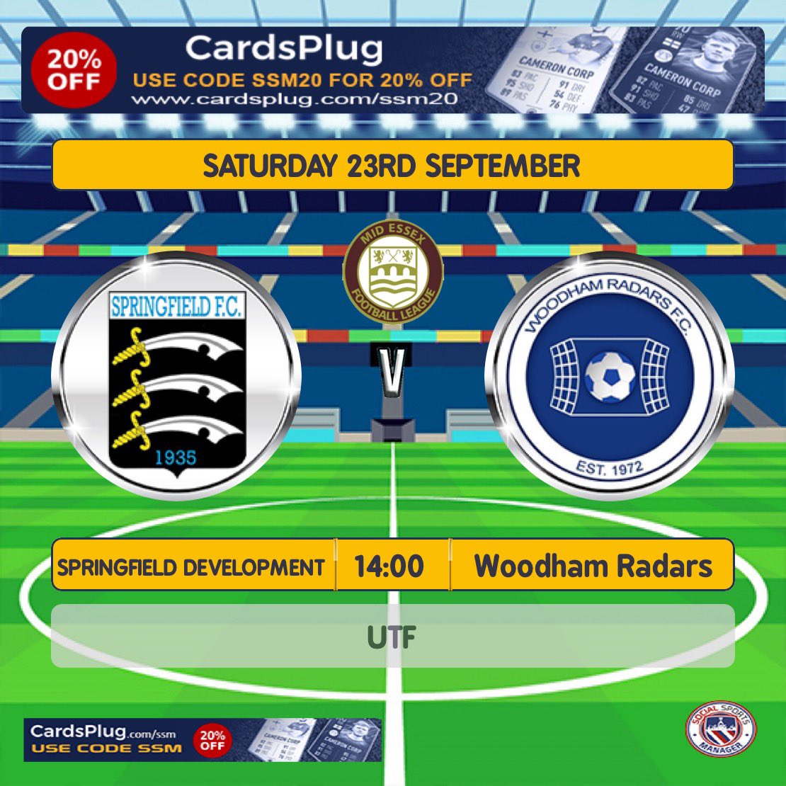 Springfield Development (@springfielddev1) on Twitter photo ⚽️MATCHDAY⚽️
We’re back at home this weekend as we welcome <a href="/radarsfc/">Woodham Radars FC</a> to Springfield Hall Park. Lads are fully confident of picking up 3 points.
#UTF ⚽️MATCHDAY⚽️
We’re back at home this weekend as we welcome <a href="/radarsfc/">Woodham Radars FC</a> to Springfield Hall Park. Lads are fully confident of picking up 3 points.
#UTF