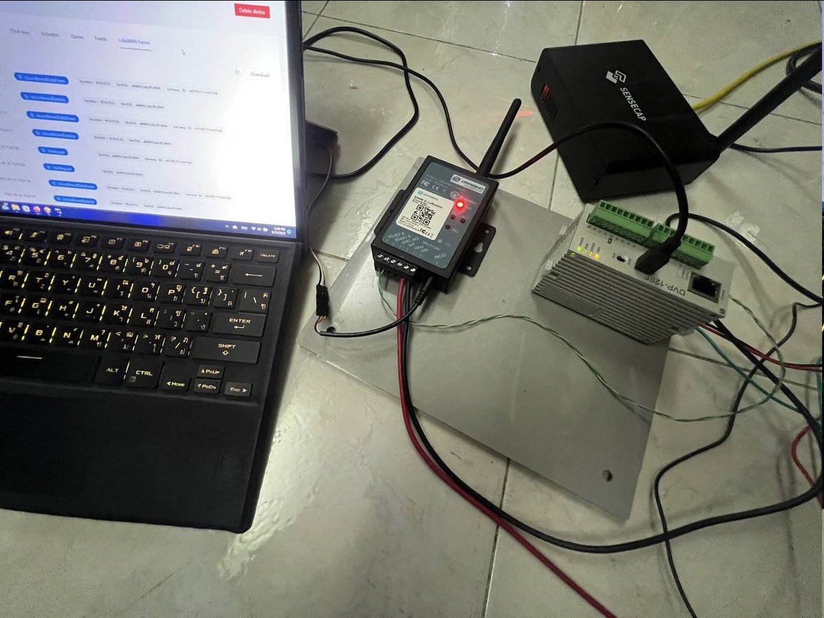 SouthernIoT's tweet photo. Ultra Long Range PLC on LoraWAN

The system consist of:

- Delta DVP-SE Series Connected to Dragino RS485-LN via RS485 Protocol 
- Dragino RS485-LN connect to Chirpstack LoraWAN Server via SenseCAP M1

#LoraWAN #IoT #Thailand #Chirpstack #SenseCAPM1 https://t.co/LL4OYfDkhv