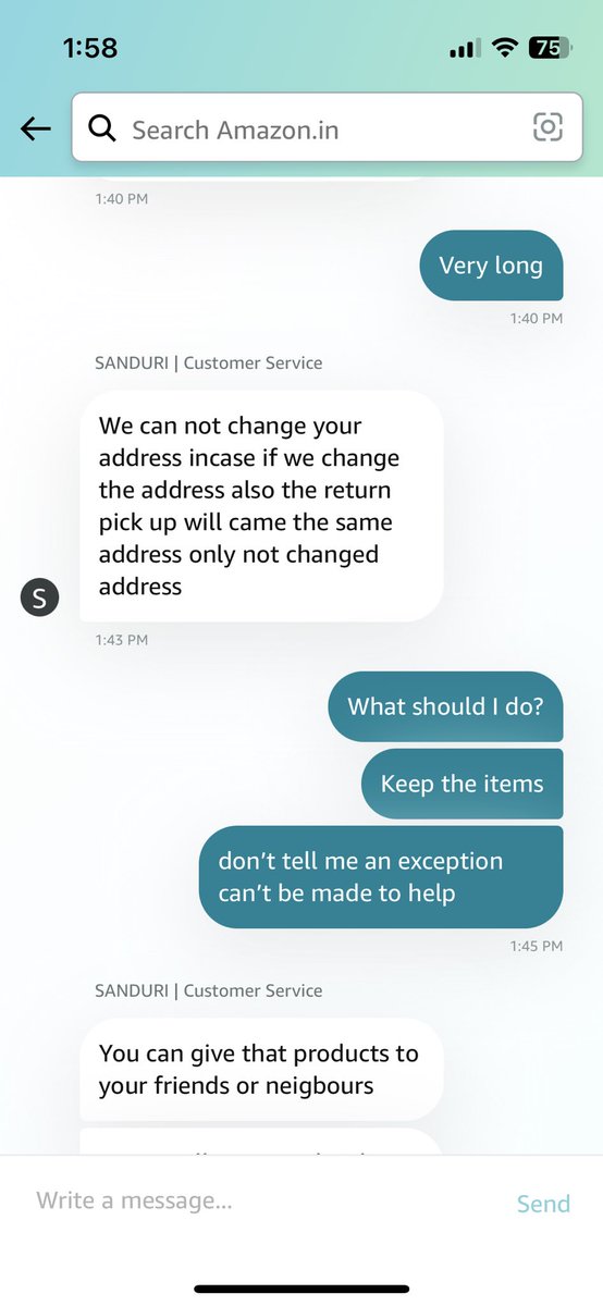MyWeekendNotes's tweet photo. @JeffBezos @amazonIN I asked your CS agent to help me change the return address bcz originally the products worth 8k was delivered to consolidators in Bangalore &amp; then it was delivered to Kerala. Ur agent suggested I giveaway the products to neighbours. Is thr some1 who can help? https://t.co/UZ49ylTMER