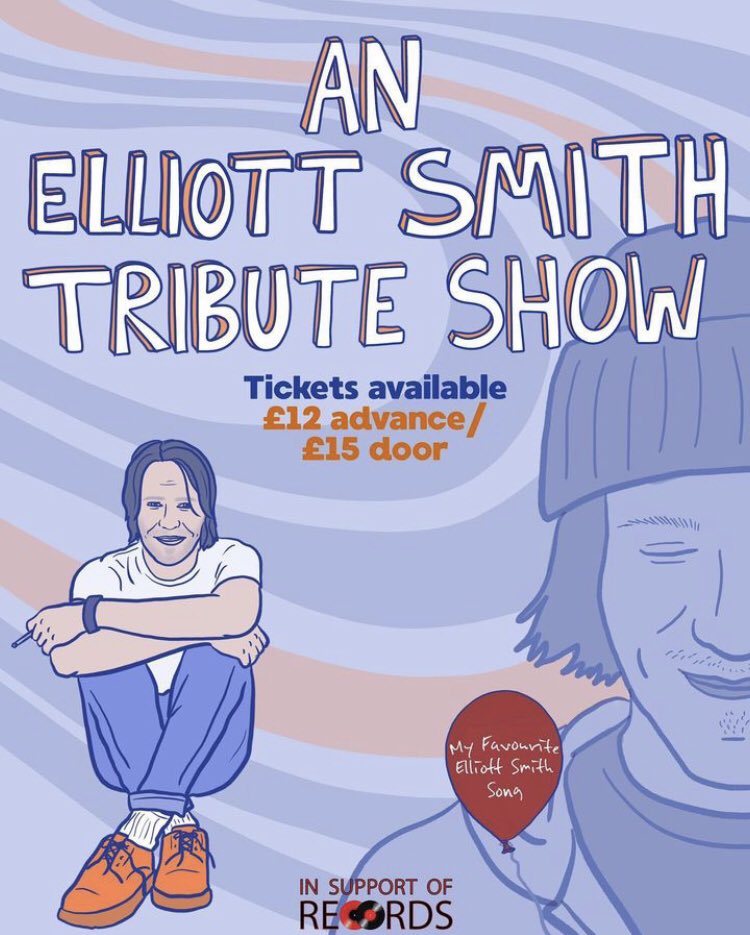 We’re honoured to be performing at this Elliott Smith tribute show next month, which will be raising money for the <a href="/samaritans/">Samaritans</a> 
It is being organised by the lovely team <a href="/MyFavESmithSong/">My Favourite Elliott Smith Song</a>. Thanks to <a href="/RobComba/">Robert Comba</a> for inviting us 🙏
🎟 Tickets are available here:
rb.gy/bu1uc