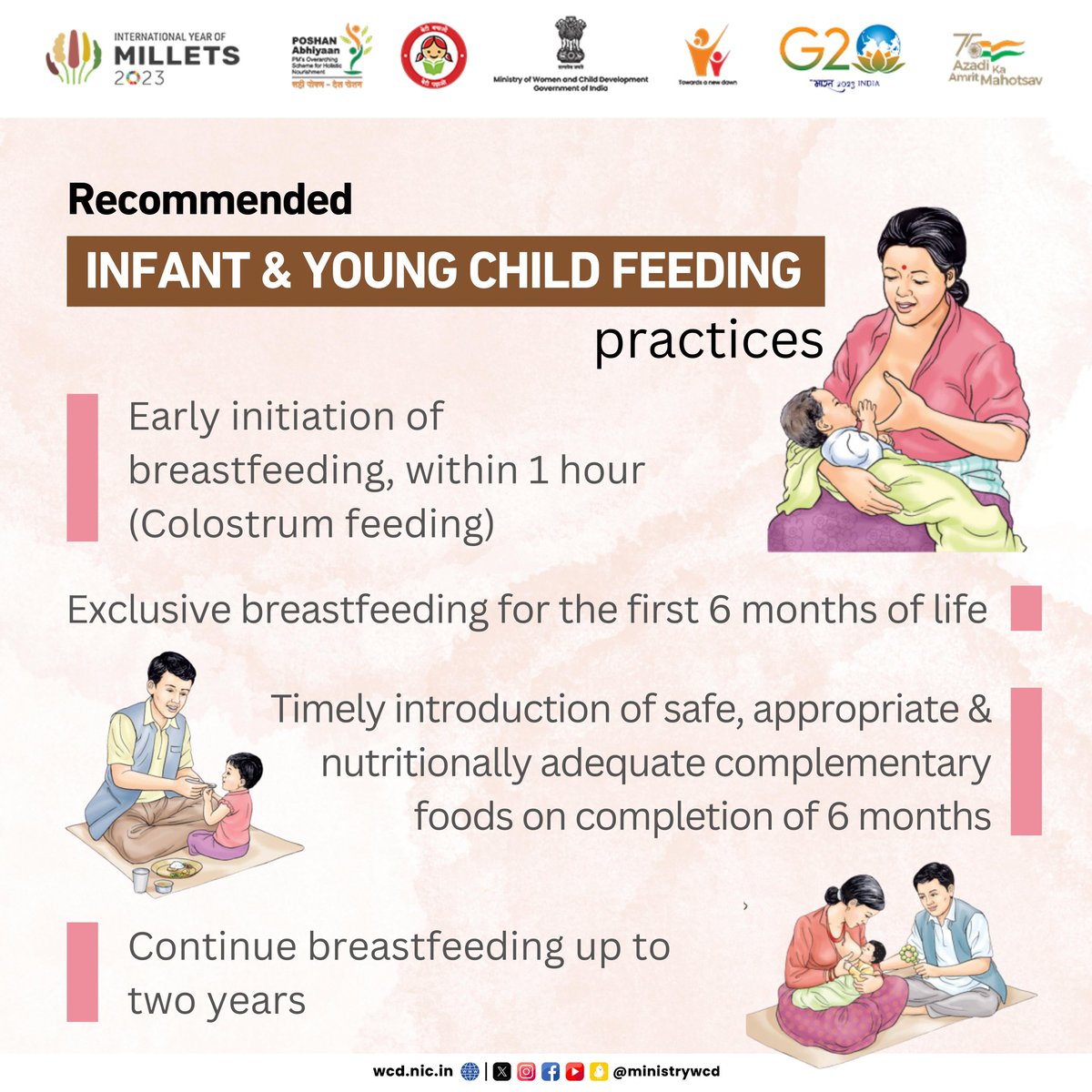 Mothers need to be empowered with the right knowledge about the right IYCF practices ,   #RashtriyaPoshanMaah2023 is creating awareness of the same through various activities across the country at AWW centres.
.
.
#sahiposhandeshroshan #SpecialCampaign3.0