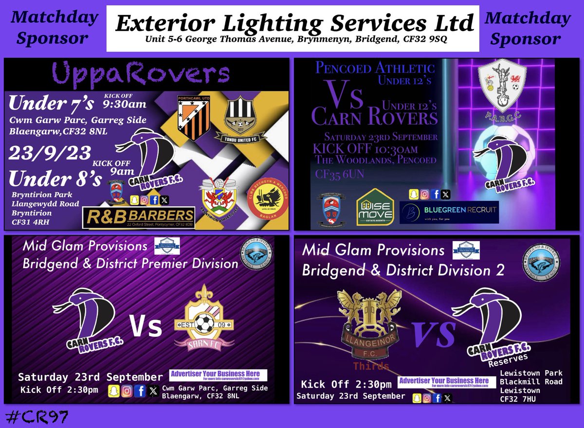 Another full day of football for the club U7’s about to start at home the U8’s play over in Bryntirion. Then U12’s travel to face Pencoed KO 12:15pm then it on to the reserves away to Llangeinor 3rds at lewistown KO 2pm. Finally the first team play at home vs Sarn 2:30 Kick Off.