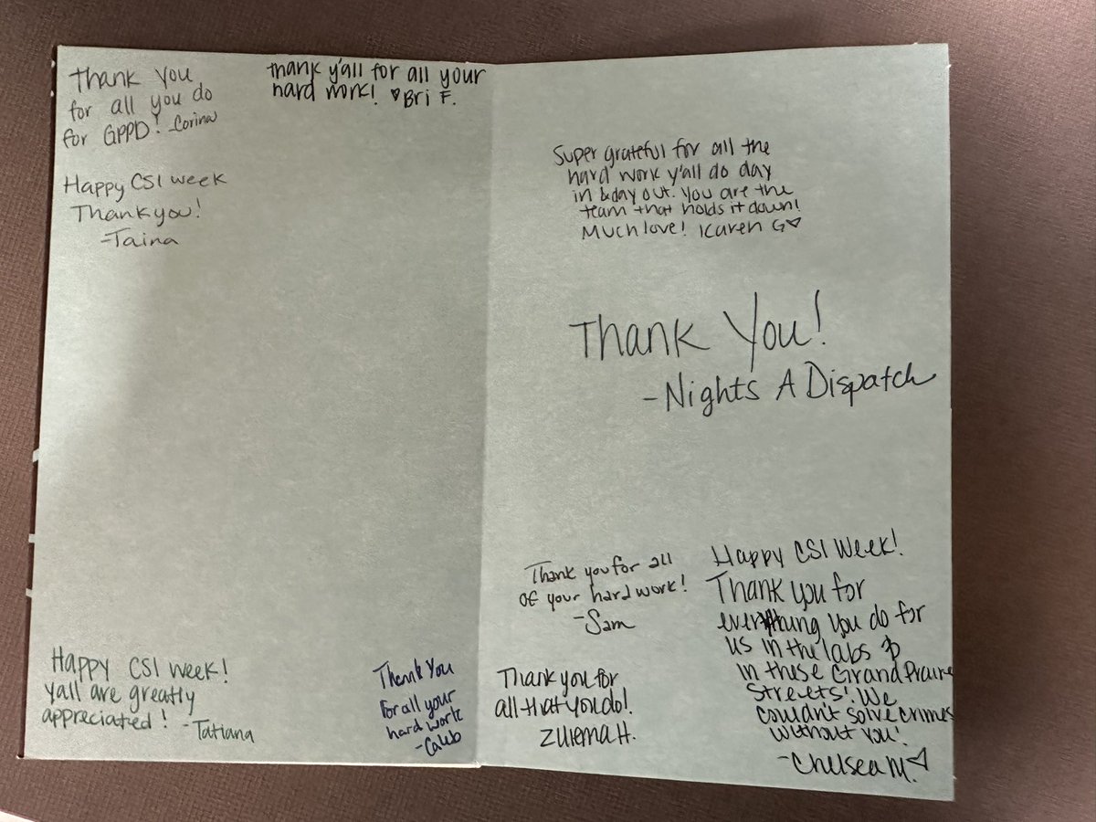 GPPDCrimeScene's tweet image. Thank you GPPD Communications Nights A Dispatch! Perfect ending to National Forensic Science Week! @GP911Comm