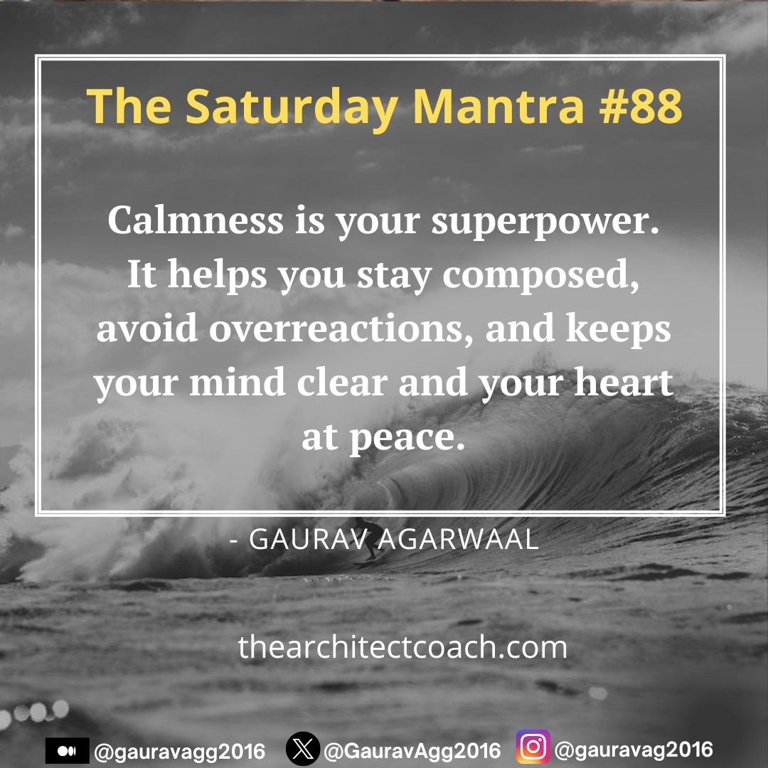 Amidst life's chaos, there's an often-overlooked superpower: staying calm. It's a superhuman trait that transforms how we handle challenges.
 #LeadershipMatters #saturdaymantra #thearchitectcoach #leadershipmantra #leadershiprevolution
#leadershipcoach #LeadershipDevelopment