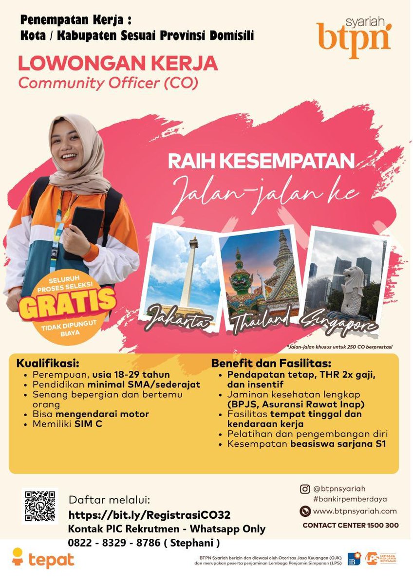 sumutkerja_id's tweet photo. Penerimaan Karyawan PT Bank BTPN Syariah Tbk

Bagi yang BERMINAT untuk berkarir bersama BTPN Syariah, bisa langsung DAFTAR ONLINE sesuai link
(https://t.co/mvJHPeCu5l)

Info lebih lanjut : 0822 8329 8786 ( PIC Rekrutmen - Whatsapp Only)

#loker #jobsumut #lokercot #loker2023 https://t.co/BzhY3Z96l1