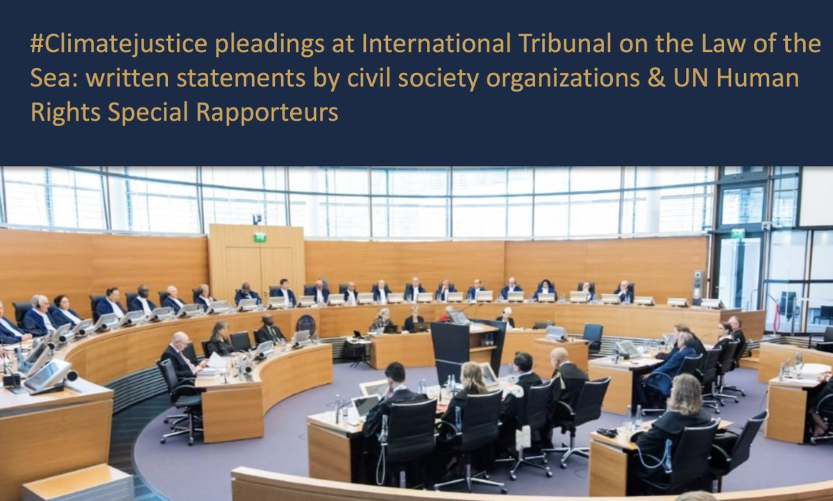 ⚖ 🌊🌐 #ClimateJustice pleadings at Intern'al Tribunal on Law of Sea:
NGOs &amp; 🇺🇳 #HumanRights experts cldnt intervene orally during this month's hearings
🗣In 🧵below, some key arguments laid out in several of their written interventions🗣
#ITLOSAO #ITLOSCase31