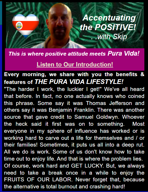 PuraVidaLifeCR's tweet photo. https://t.co/Ob7oR2LwBU
The Costa Rica Good News Report
Saturday, September 23rd, 2023
#positiveattitude #positivethinking #positivethoughts #apositiveapproach #goodnews #positive #happiness #beinghappy https://t.co/erNaSFPcuu