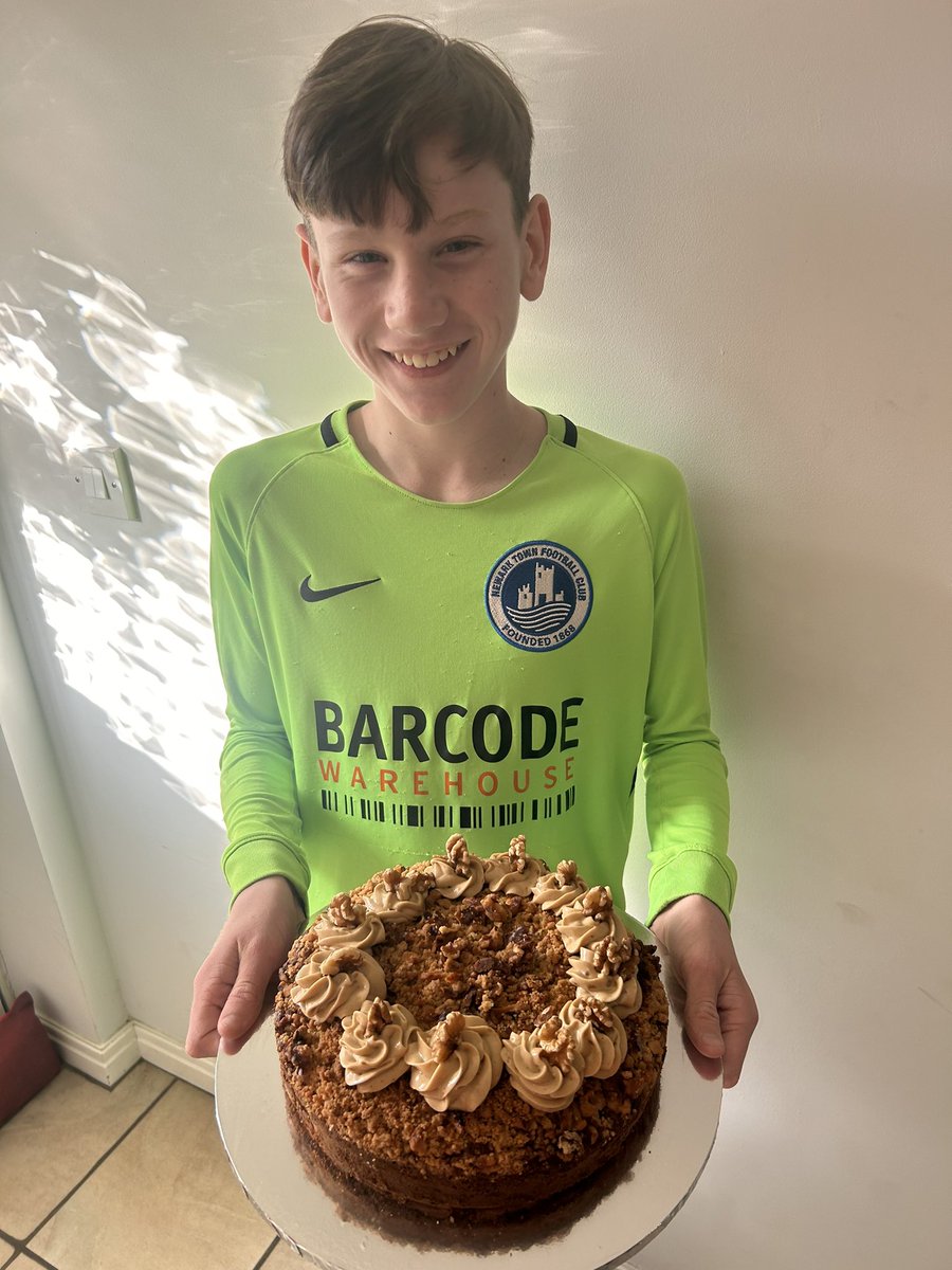 Malachi’s finished his school competition entry, and has made a German inspired Apple, Maple and Walnut Streusel Cake! One super-curricular activity done! @TuxfordAcademy