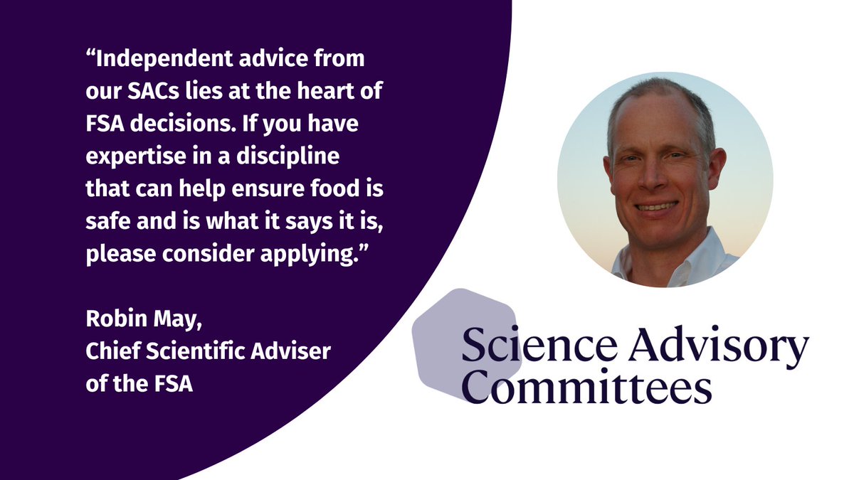 foodgov's tweet image. Do you have an interest in food safety? Are you interested in being part of a science led team that makes a difference? We're looking for new members to join our Science Council and Scientific Advisory Committees. Find out more and apply: sac.food.gov.uk/SAC%20Recruitm…  #FSAScience