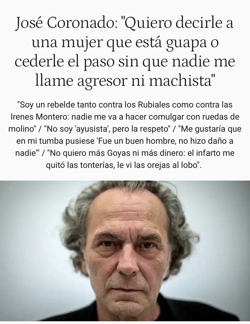 Doct_Tricornio's tweet photo. 🔴 Un actor como la copa de un pino que no hinca la rodilla ante la apisonadora del progresismo woke: José Coronado SIEMPRE EN MI EQUIPO https://t.co/u0JMmwVKBo