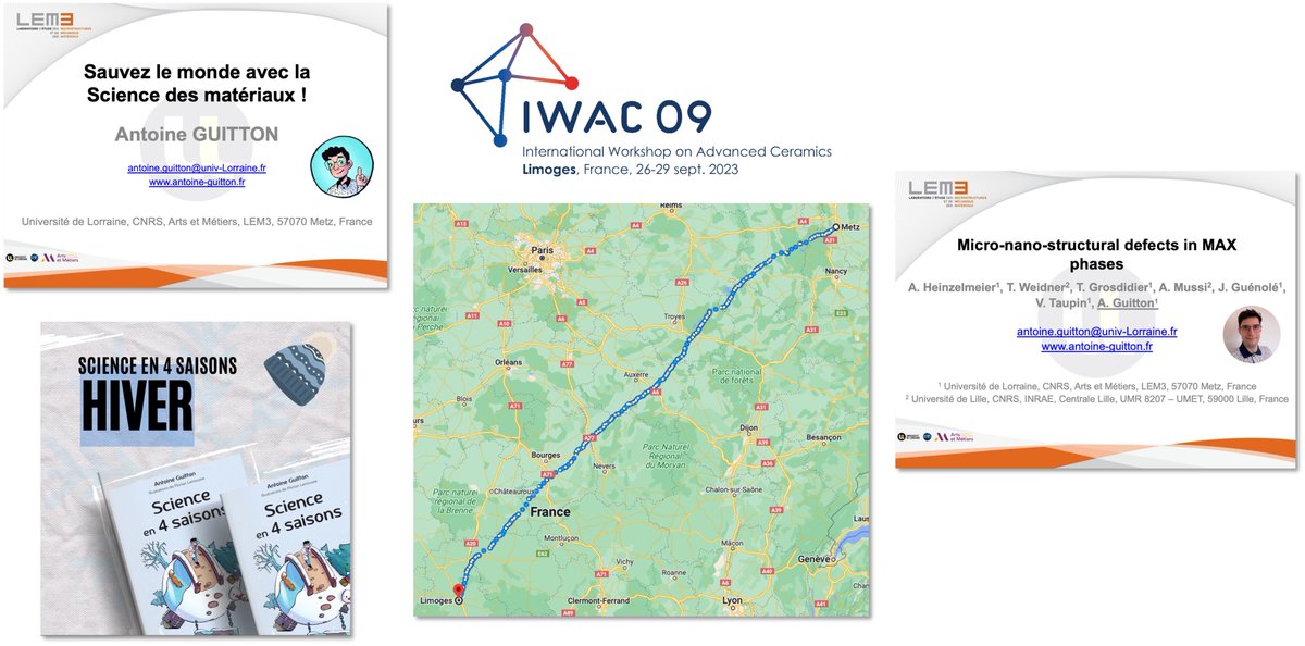 antGTN's tweet photo. Departing 🚄 today from @Labo_LEM3 @Univ_Lorraine in #Metz 🇫🇷 to @ENSILimoges @unilim in #Limoges 🇫🇷 for 2 talks! #Popularization on saving the world with materials science @AddMorePower_HE & #LaSciencesEn4Saisons @EDPSciences #anneephysique, and #Research on #MAXphases. https://t.co/mcEtEPWTxD