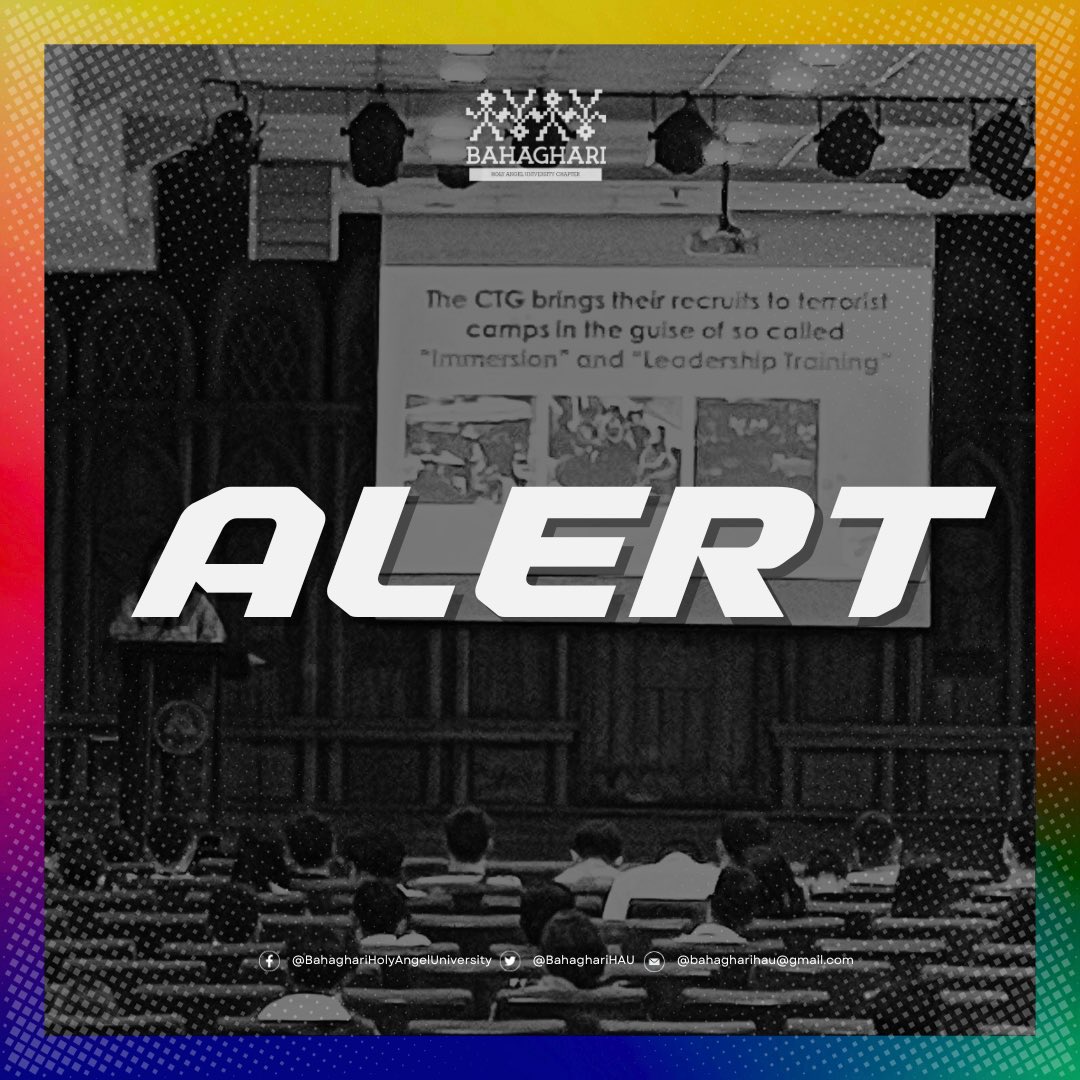 BahaghariHAU's tweet photo. ALERT: The Philippine National Police - Police Regional Office 03 (PNP PRO3) launched a seminar at Holy Angel University, last Sept, 22 redtagging progressive youths. https://t.co/9FqgwZoVSN