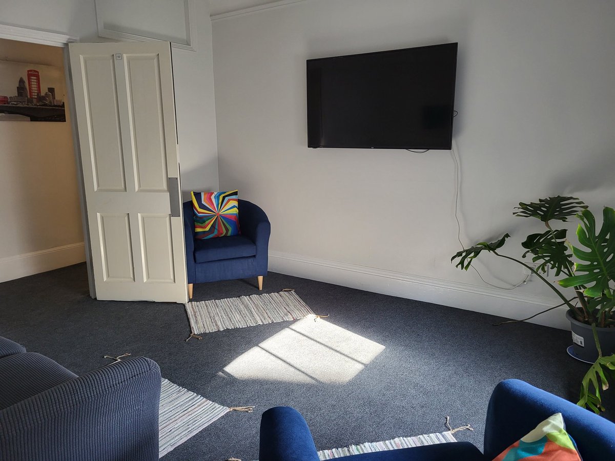 TV room was finished just in time for the quiet weekend....last night was film night!
Might have to raid the library for some more books for the shelves!