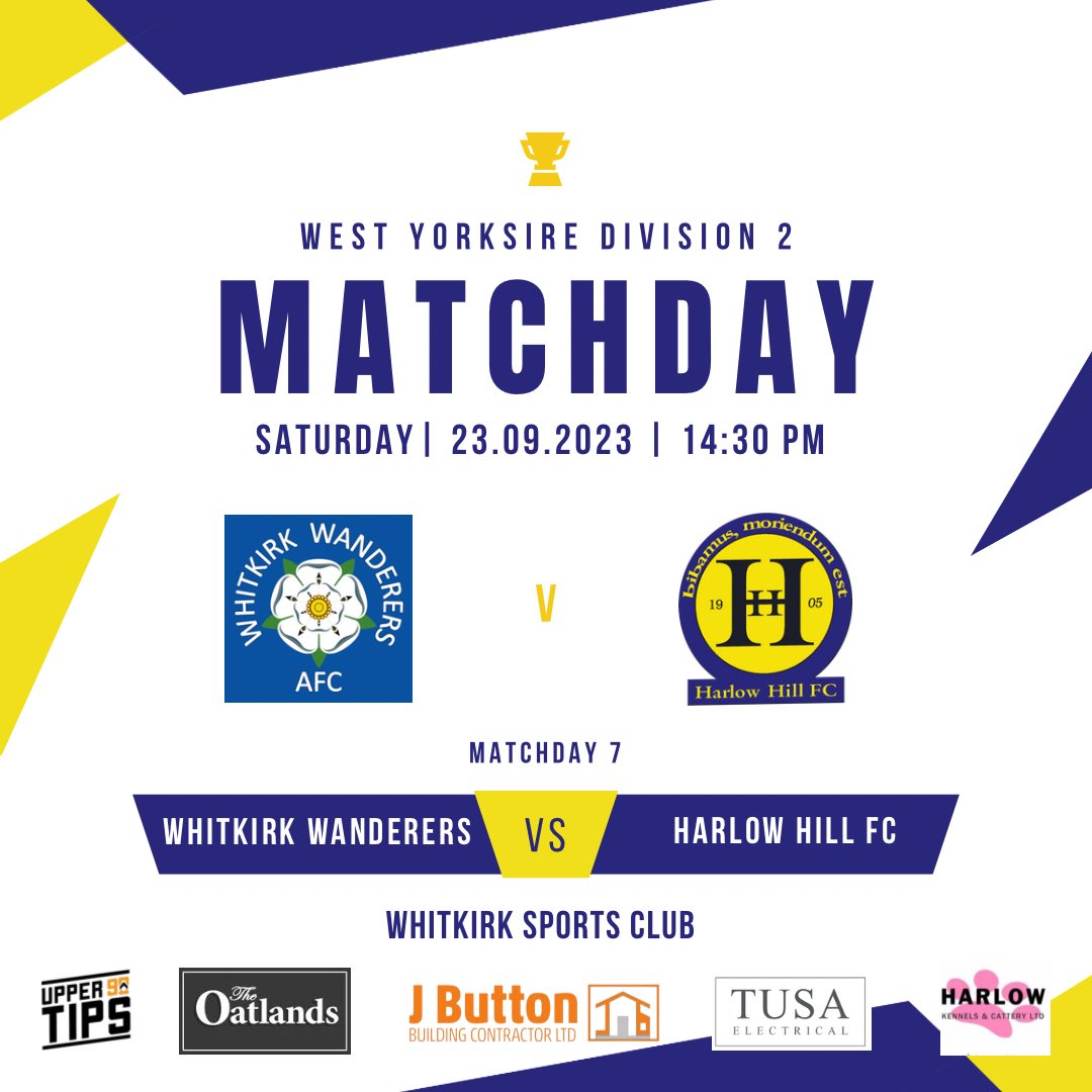 MATCHDAY! 🤞 Harlow Hill travel to Whitkirk Wanderers, with hopes of making it 5 consecutive League wins. #UTH