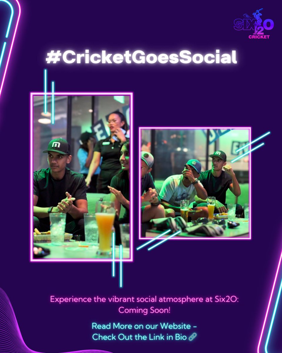 Six2O_India's tweet photo. “Lights, Action, #Cricket!” 🏏 

Experience the vibrant social buzz only at #Six2O - where it’s not just about the game, it’s a friendship fiesta full of fun and unforgettable memories! 🤝✨

#CricketGoesSocial #cricketfans #india #lucknow #dehradun #cricketainment #funtimes https://t.co/h5a2oNeJR7