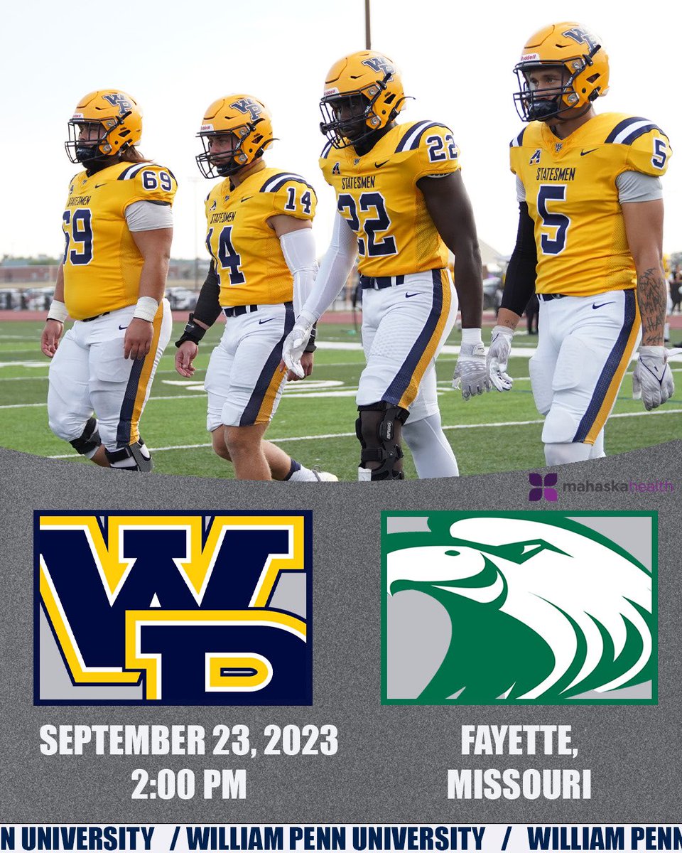 🏈 Central Methodist
📍Fayette, Missouri 
⏰ 2:00 PM
📊 statesmenathletics.com/sports/fball/2…
📺 heartconferencenetwork.com/cmu/