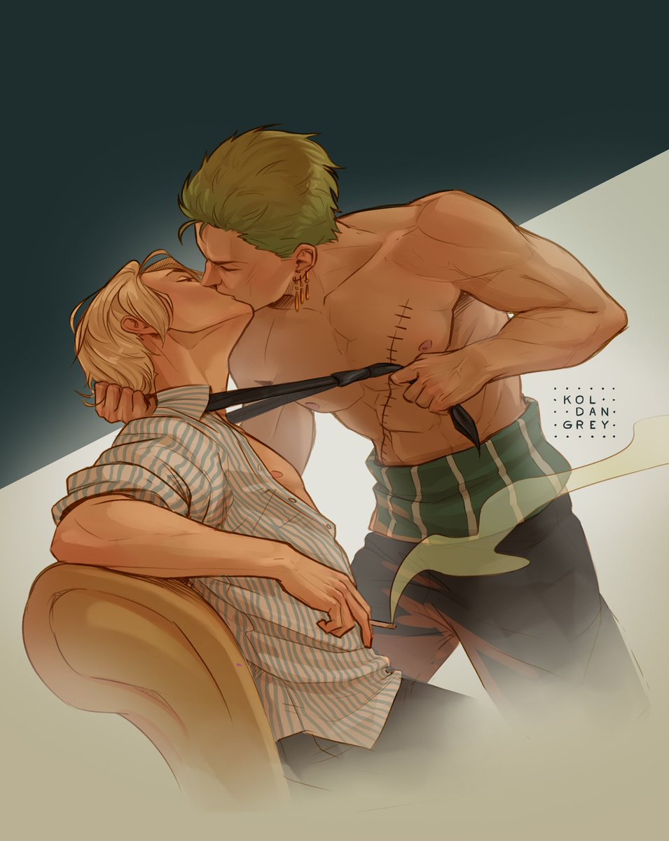 KoldanGreyArt's tweet photo. Can't believe it’s happening… 🙈

#OnePiece #zosan #RoronoaZoro #Sanji https://t.co/JUnzHnZd85