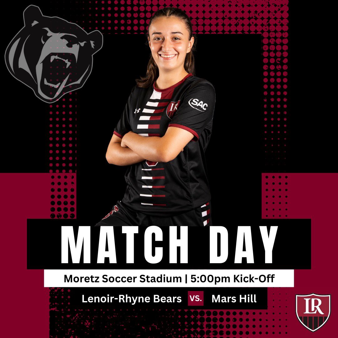Get up Bear Nation it’s GAMEDAY!! Come out this evening to support your bears women’s soccer team as we take on another SAC opponent and look to #defendtheden ⚔️🐻🖤 

📍 | Moretz Soccer Stadium
⏰ | 5pm Kick-Off
🆚 | Mars-Hill
📺 | flofc.com/live/64215?wat…