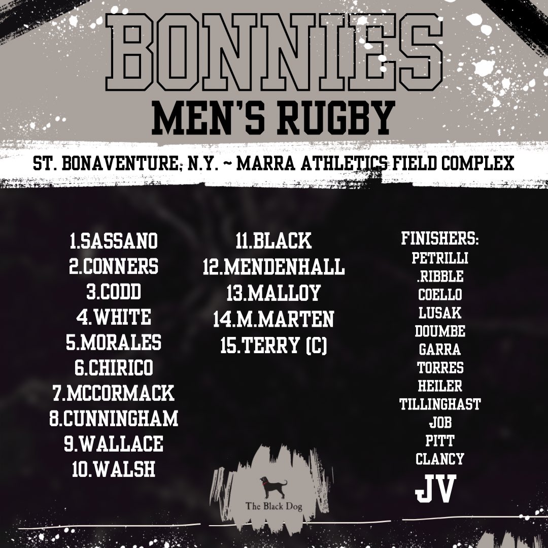 SBURugby's tweet photo. Our lineups for varsity and JV today. 

@theblackdog71 @RugbyEastD1A @ncrrugby https://t.co/phcOOela7l