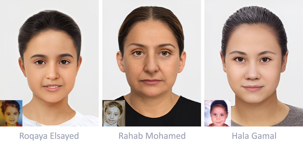timwidden's tweet image. Up to three children a day are abducted in Egypt. I was pleased to work with Lamees Saleh and the Arab Fund for Arts and culture to make these age progressions to help draw attention to the plight of abducted children and their families #missingpersons #forensicart