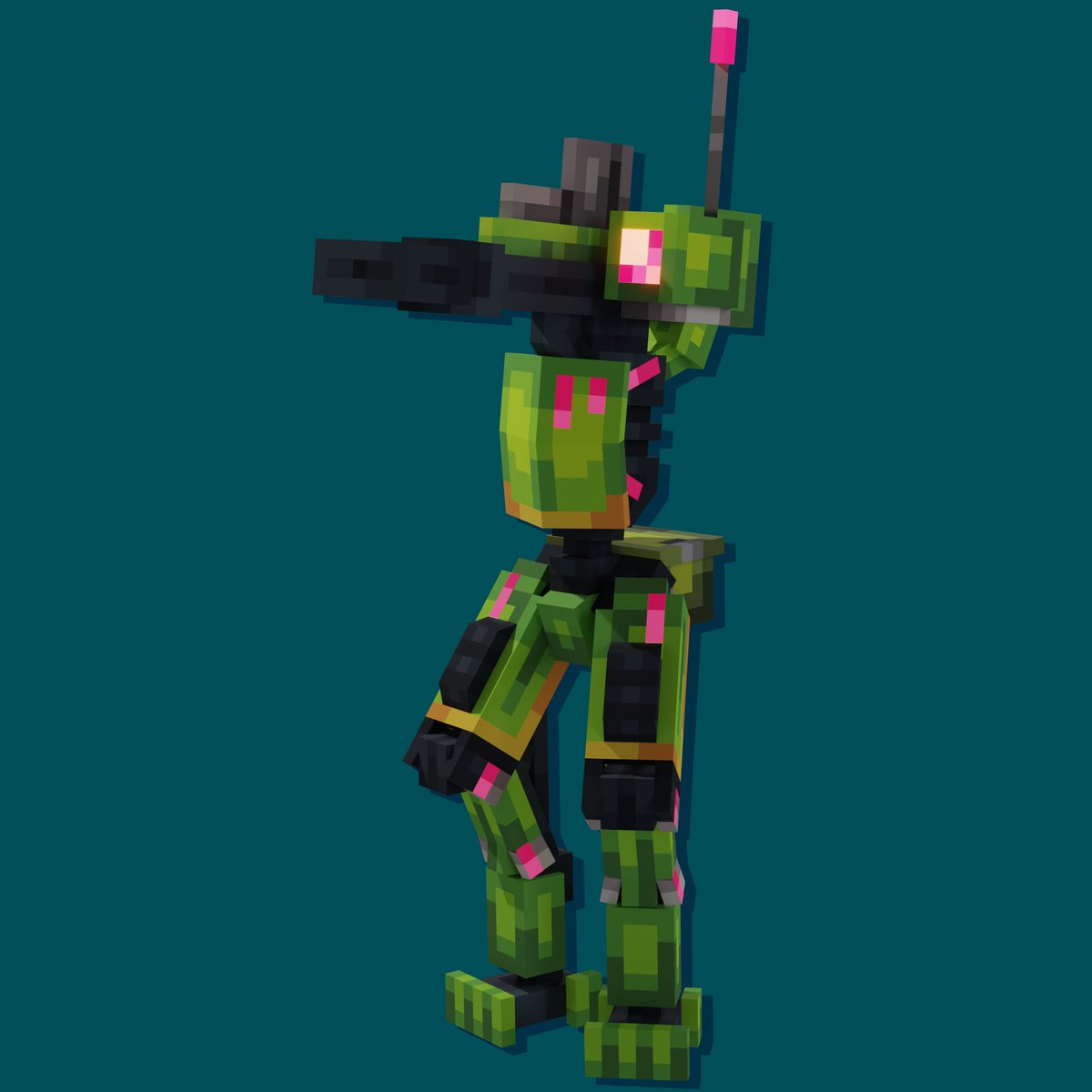 GeodeModels's tweet image. The Sentry in pixel art glory! 
#ULTRAKILL #Blockbench