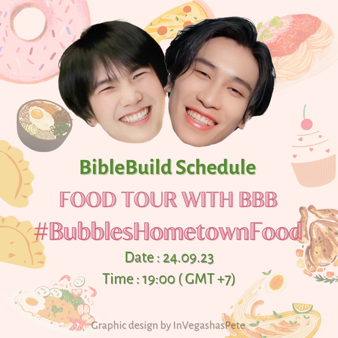Bubbles come from everywhere, every culture, every culinary region. Together, introduce people and BibleBuild to the food in your hometown🖤💙

📆24.09.23
🕙19:00 (GMT +7)
🔑 FOOD TOUR WITH BBB
#️⃣ BubblesHometownFood

#BibleBuild #Bubbles #BibleWichapas #BuildJakapan
