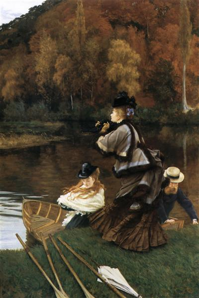 Good morning, my dear Twitter "X" friends.  ☀️ ☕️☕️

Happy Saturday!  🤗  Let's make it happen!  🕺💃

"Autumn on the Thames" by James Tissot; Date: 1871-72; Style: Impressionism. 🧑‍🎨🎨