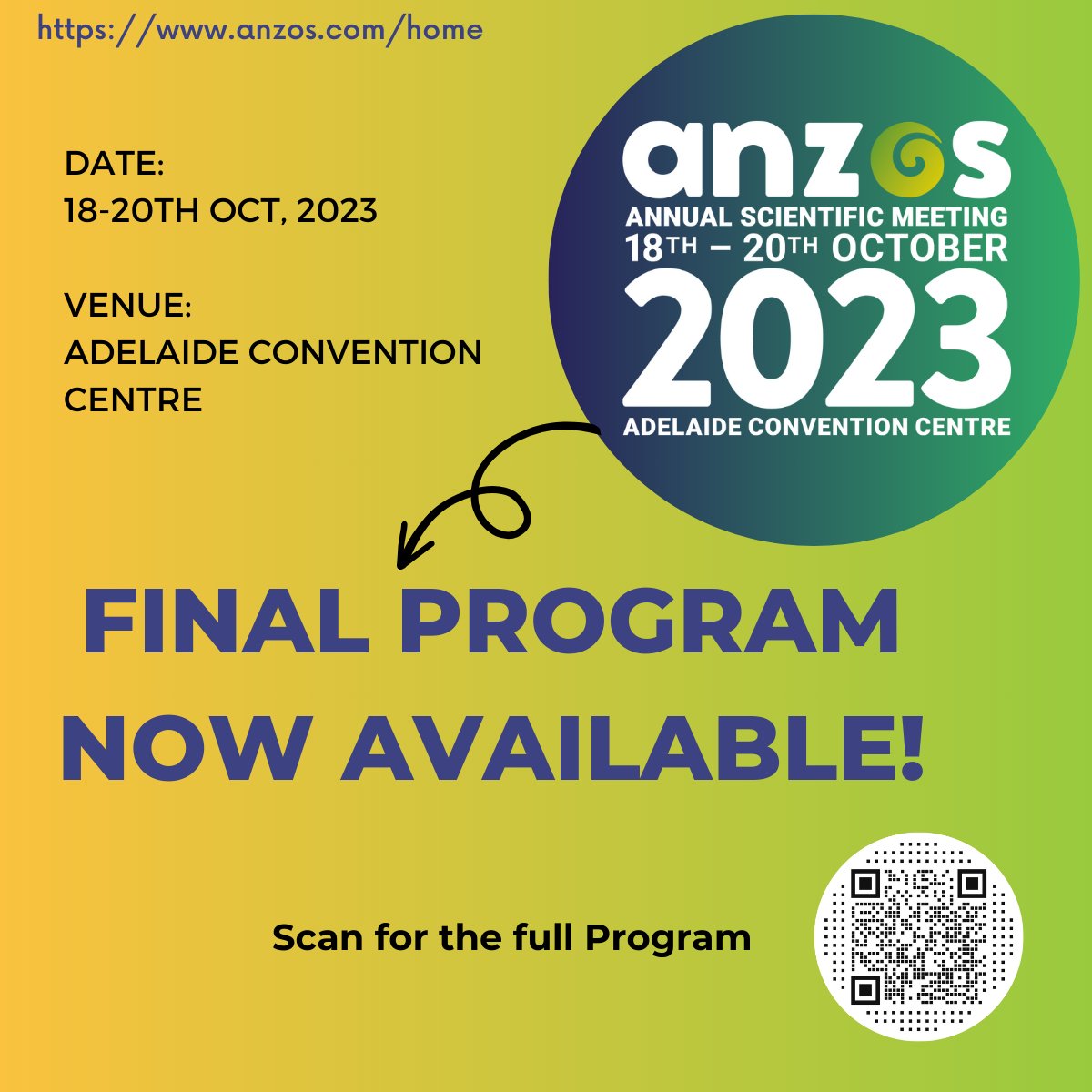 📣 Exciting News! The final program for the ANZOS ASM 2023 is now available! 🎉 Check it out and get ready for an incredible lineup of sessions, speakers, workshops and networking opportunities. We can't wait to see you there! 🙌👥📚 #ANZOS2023 #obesity