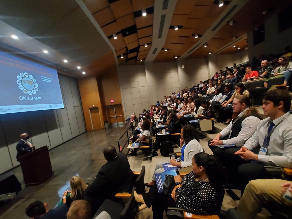physicistatlarg's tweet photo. OK-LSAMP Symposium is underway at @okstate! One of the best undergrad research events every year! 
@OkstateCAS @OSU_Research 
#LSAMP #STEM https://t.co/iRKynIMt7D