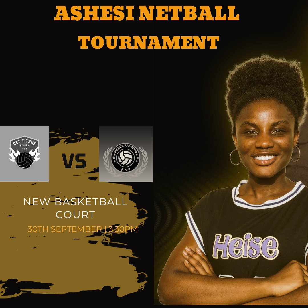 AshesiNetball's tweet photo. Mark your calendars and set those alarms, because the highly-anticipated Ashesi Netball Tournament is just around the corner! 🏆🏐 Join us on 30th September at the brand new basketball court for an electrifying display of teamwork, and sportsmanship. You won't want to miss this! https://t.co/tpqNNS3C8I