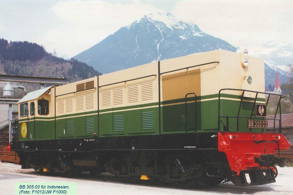 laksanagp's tweet image. Lokomotif BB 305 03 dengan latar belakang puncak Ebnerjoch (Infoblatt nr 27, des Archiv WGB Industriegeschichte, 20 Juli 2020. Courtesy of Mr. Manfred Boeckl, archiv-wgb.at)