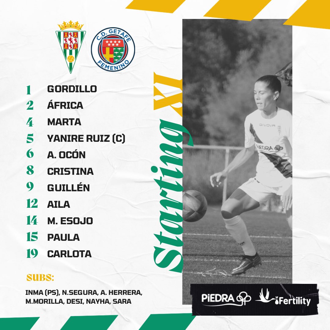 canblanquiverde's tweet photo. 📋 11 del @CordobaFemenino⤵️

#futfem #CCFGetafe #segundaRFEFfem https://t.co/QTgtHESKgf