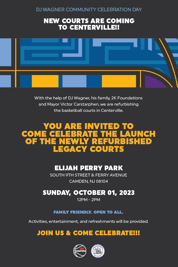 City of Camden Gov (@cityofcamdengov) on Twitter photo New Date!!! Join DJ Wagner, 2K Foundations, & Mayor Victor Carstarphen on Sunday, October 1st as we celebrate the newly refurbished Legacy Courts in  Centerville! Enjoy this Free and family friendly event! New Date!!! Join DJ Wagner, 2K Foundations, & Mayor Victor Carstarphen on Sunday, October 1st as we celebrate the newly refurbished Legacy Courts in  Centerville! Enjoy this Free and family friendly event!