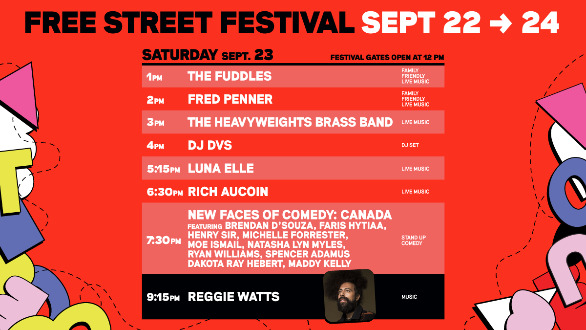 Just For Laughs Toronto (@jfl_toronto) on Twitter photo DAY 2 of the JFL Toronto Street Fest β¨ Check out all of these incredible shows, and tonight's headliner <a href="/reggiewatts/">reggie watts</a> at Berczy Park on the Beneva stage for FREE! DAY 2 of the JFL Toronto Street Fest β¨ Check out all of these incredible shows, and tonight's headliner <a href="/reggiewatts/">reggie watts</a> at Berczy Park on the Beneva stage for FREE!