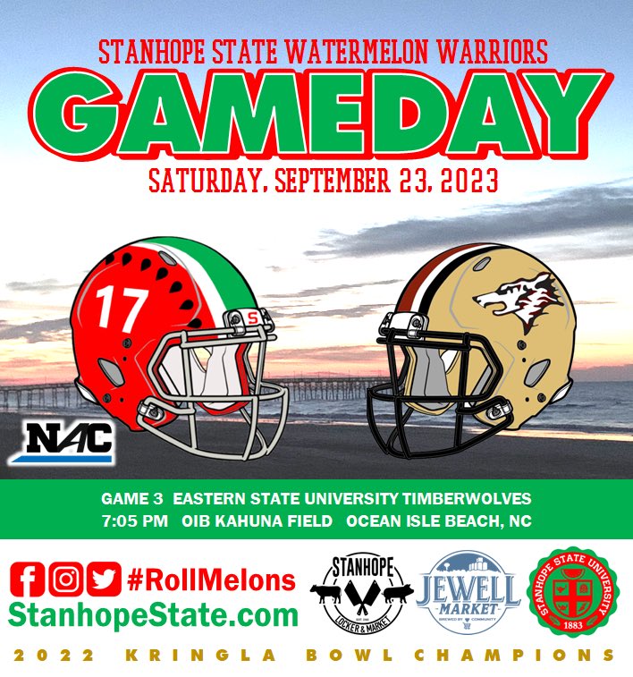 stanhopestate's tweet photo. GAMEDAY: Early road test for the Melons against Joe Kane’s ESU Timberwolves..
🍹11:00am - Alumni Huddle at Pelican’s Perch with OIB Kahuna
💰 Stanhope State +3
📻 1750 WWN AM
📺 Stratford Cable
📱 https://t.co/SfDG1TSipW
#rollmelons https://t.co/mlMr4G1zn6