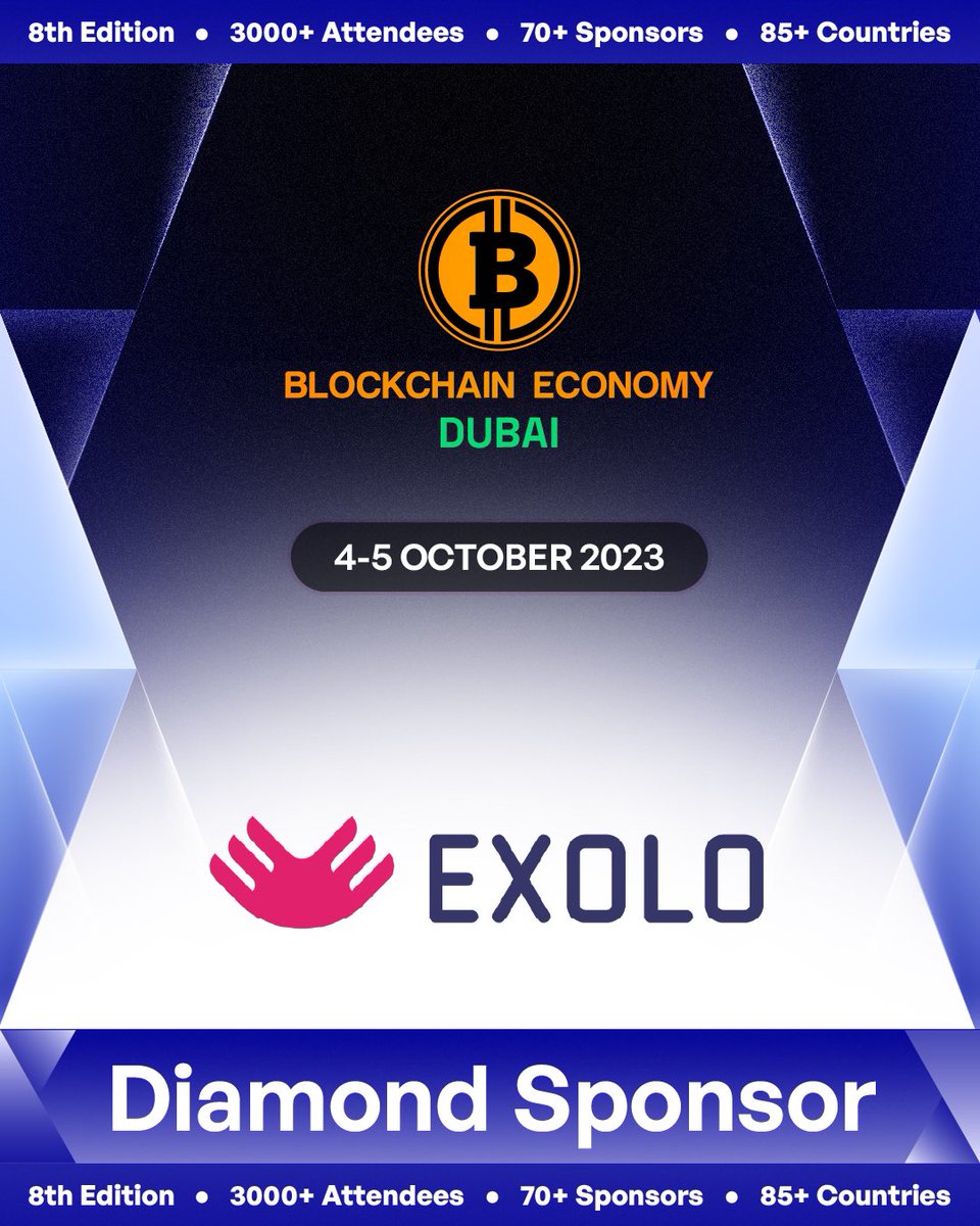 be_Teklip's tweet photo. Introducing #BESUMMIT Dubai 2023 Sponsor @Exolo_official a crypto exchange to unlock your #PassiveAggressiveIncome โก๏ธ
Get ready for the Most Exclusive Networking unseen anywhere else๐ฅ
Brought to you by the Largest Blockchain Conferences Network in the world๐
๐Only 10 Days to Go: https://t.co/EPWTIWcriU