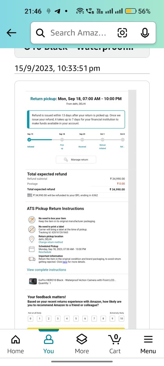 Ravi2oct97Kumar's tweet image. "Seriously @amazon, this is outrageous! Bought a GoPro on EMI with my Bajaj card, and it's a total letdown. 🤬👎 Now you won't even let me return it, and my money keeps disappearing from my card! 😡 Unbelievable customer service! #AmazonFail #EMIProblems #CustomerExperience"