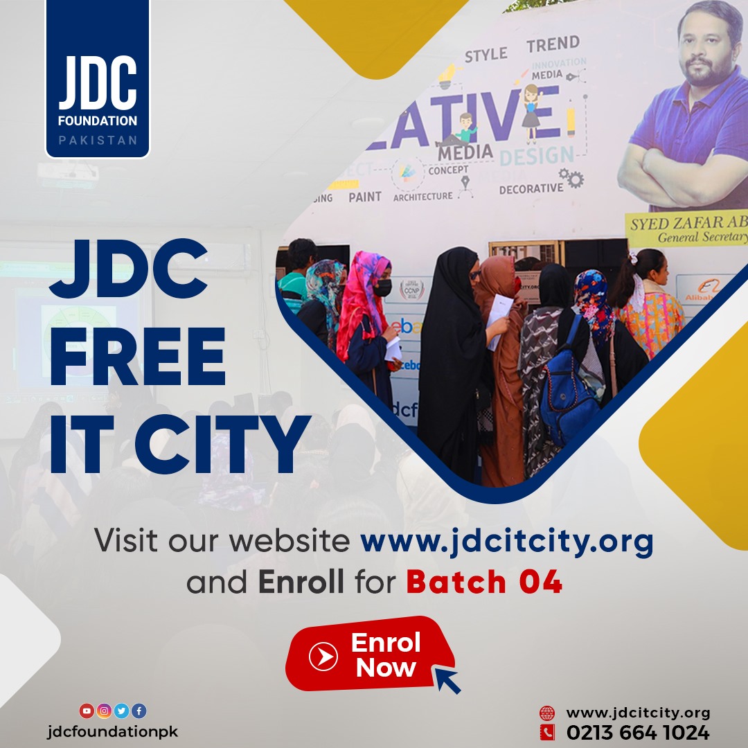 jdcfoundationpk's tweet photo. Those students who registered themselves for Batch 04 are requested to visit JDC Free IT City along with their admit card.
Visit our website https://t.co/OOLdfMl9sd and enroll for Batch 04
.
.
.
#jdc #jdfoundation #jdcfreeitcity #batch04 https://t.co/BLDHERCUQm