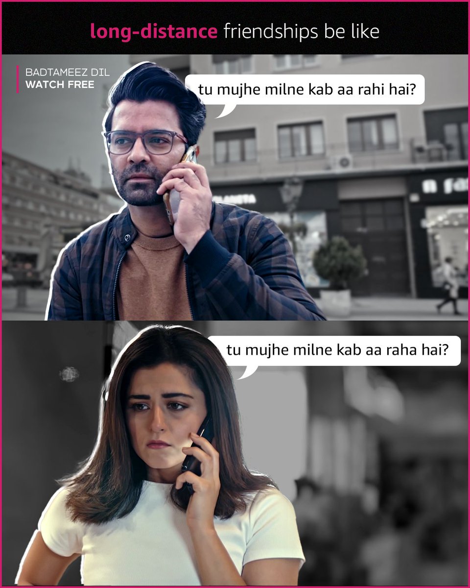 amazonMXPlayer's tweet image. yeh loop kab khatam hoga 😂
tag your long-distance friend 🙌

@iRidhiDogra @BarunSobtiSays

#BatdameezDilOnAmazonminiTV #LongDistanceFriendship #StreamingNow #ForYou #ForFree