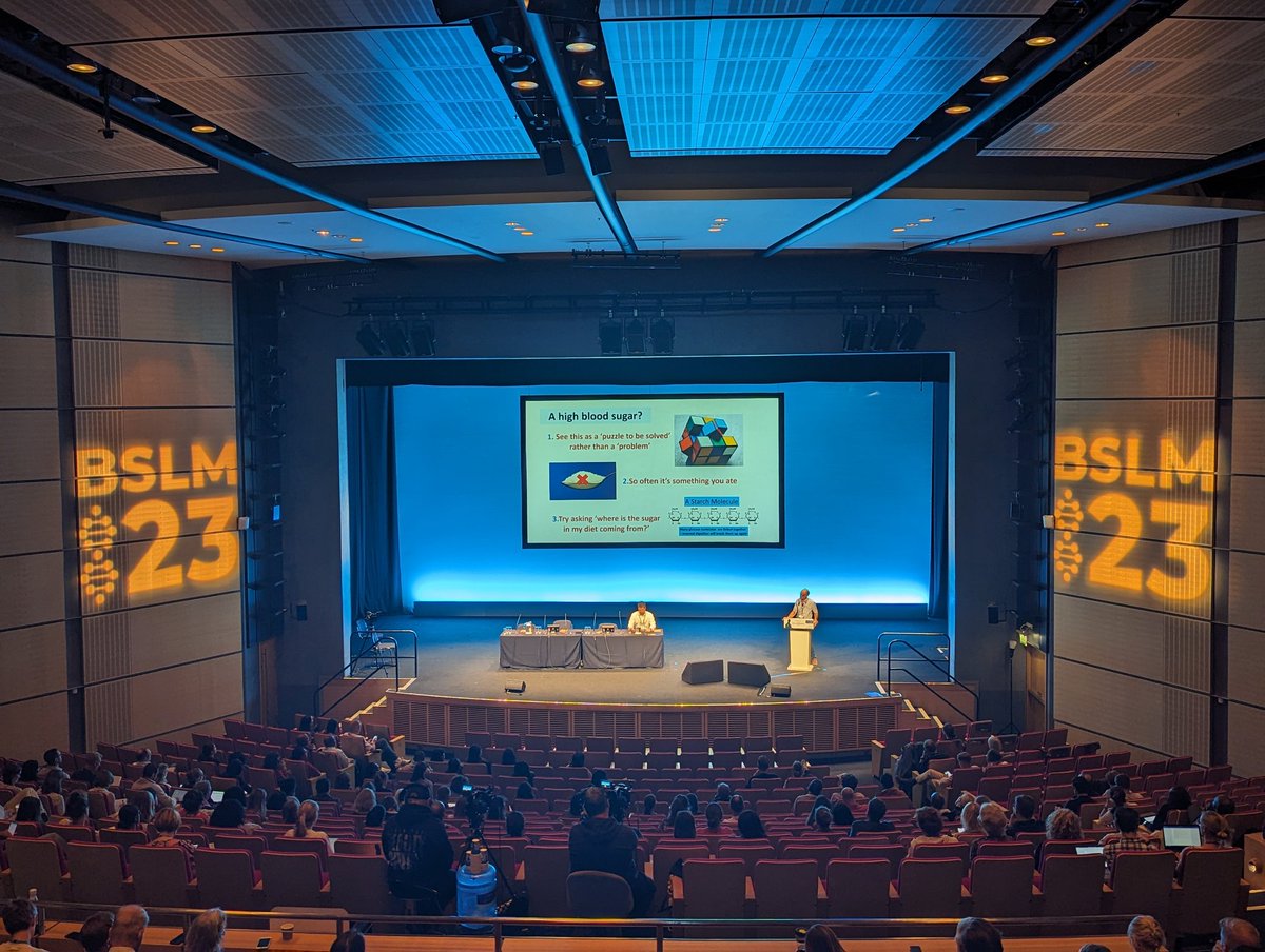 Such a clear talk at #bslm2023 by Dr David Unwin <a href="/lowcarbGP/">Dr David Unwin</a> on managing "sugariness of the blood" #HbA1C by seeing it as a puzzle to be solved of "where is the sugar in my diet coming from?" #type2diabetes #lowcarb #reducecarbs #groupconsultations #peersupport #hope <a href="/BritSocLM/">British Society of Lifestyle Medicine</a>