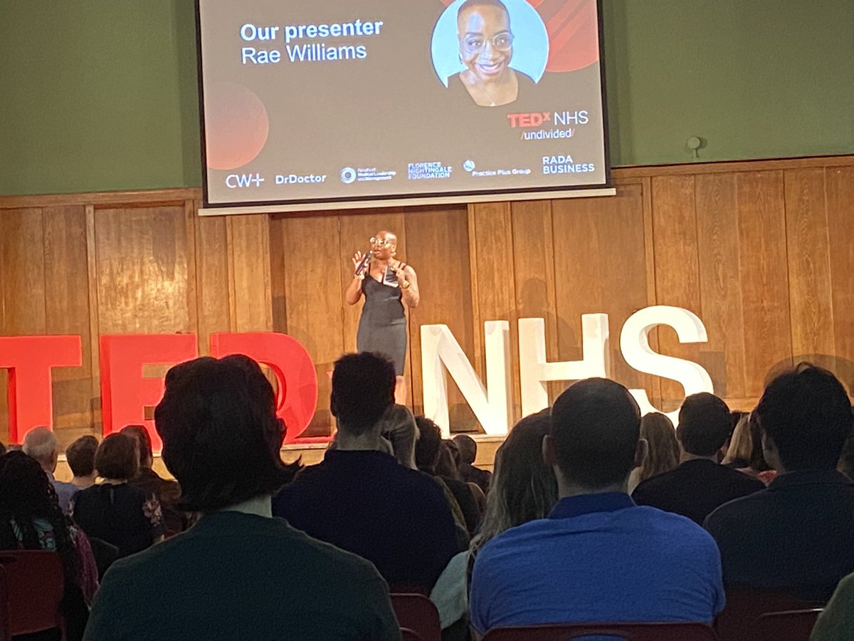 TEDxNHS's tweet photo. Our wonderful host for the day Rae Williams takes to the stage.

#TEDxNHS2023 https://t.co/9GW2ppBW8m