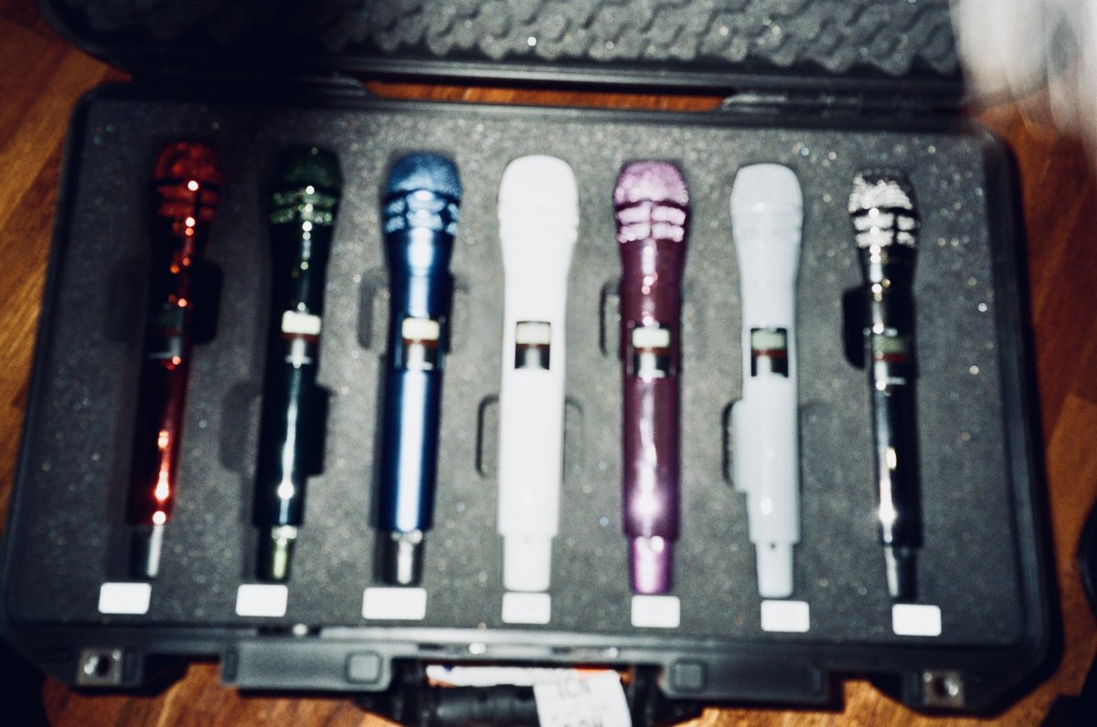 Getting preparing for our concert, FATE, practicing, and getting equipment like mics with our names written on them ready. Do you guys still recall what shade each of our microphones was? Which one is mine, do you know? I'm excited to take on this world tour to meet more Engenes.