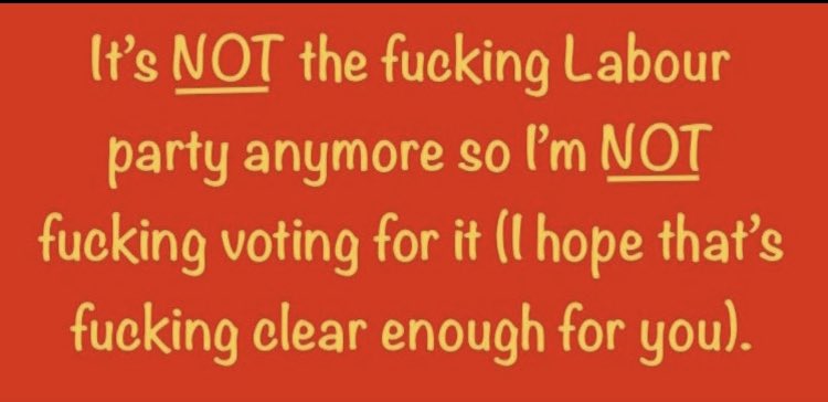 This tweet is dedicated to the wilfully blind @Keir_Starmer supporters who cry #ToryEnabler at everyone who won’t vote for this fraudulent version of Labour[sic]. Do you see what it is yet? #NeverVoteLabourAgain