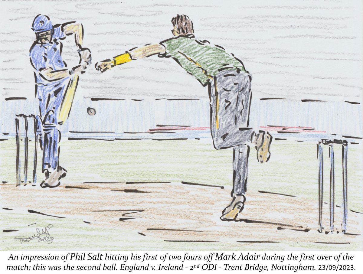 DrDanDiaper's tweet image. Phil Salt 1st 4 #sketch #ENGvIRE #EngvsIre #ODI #Cricket @abdulhayemehta @NorthStandGang @ilegally_indian @AnnieChave @palfreyman1414 @Edgaralanpoe48 @andydurrant75 @cbar2323 @chriswaller1 @Mog7734 @evilscootus @kinobe911 @mattbob84 #brushpen &amp;amp; #Pencildrawing #impressionism #art