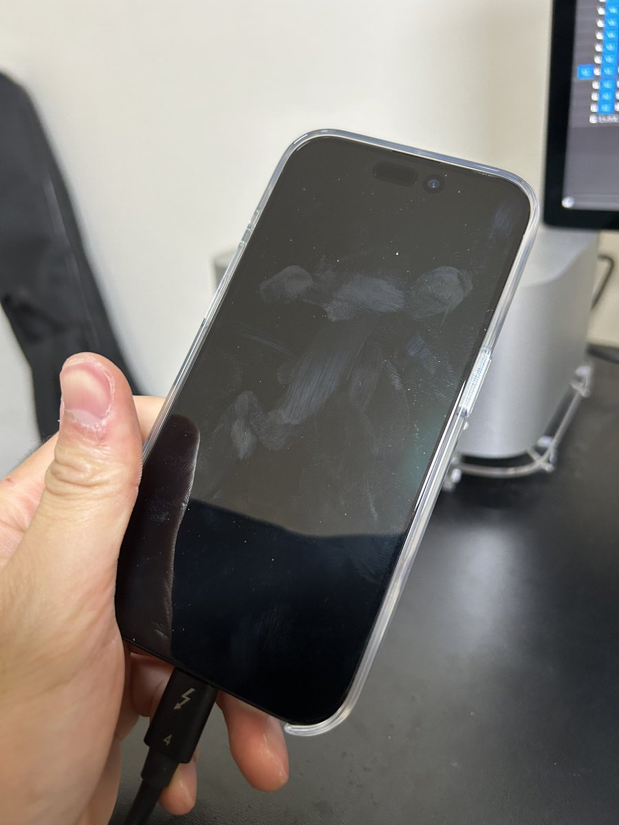 kattu0403's tweet photo. iPhone 15 pro買ってウキウキで同期したら真っ黒になってぶっ壊れました https://t.co/AunuyGBBX2