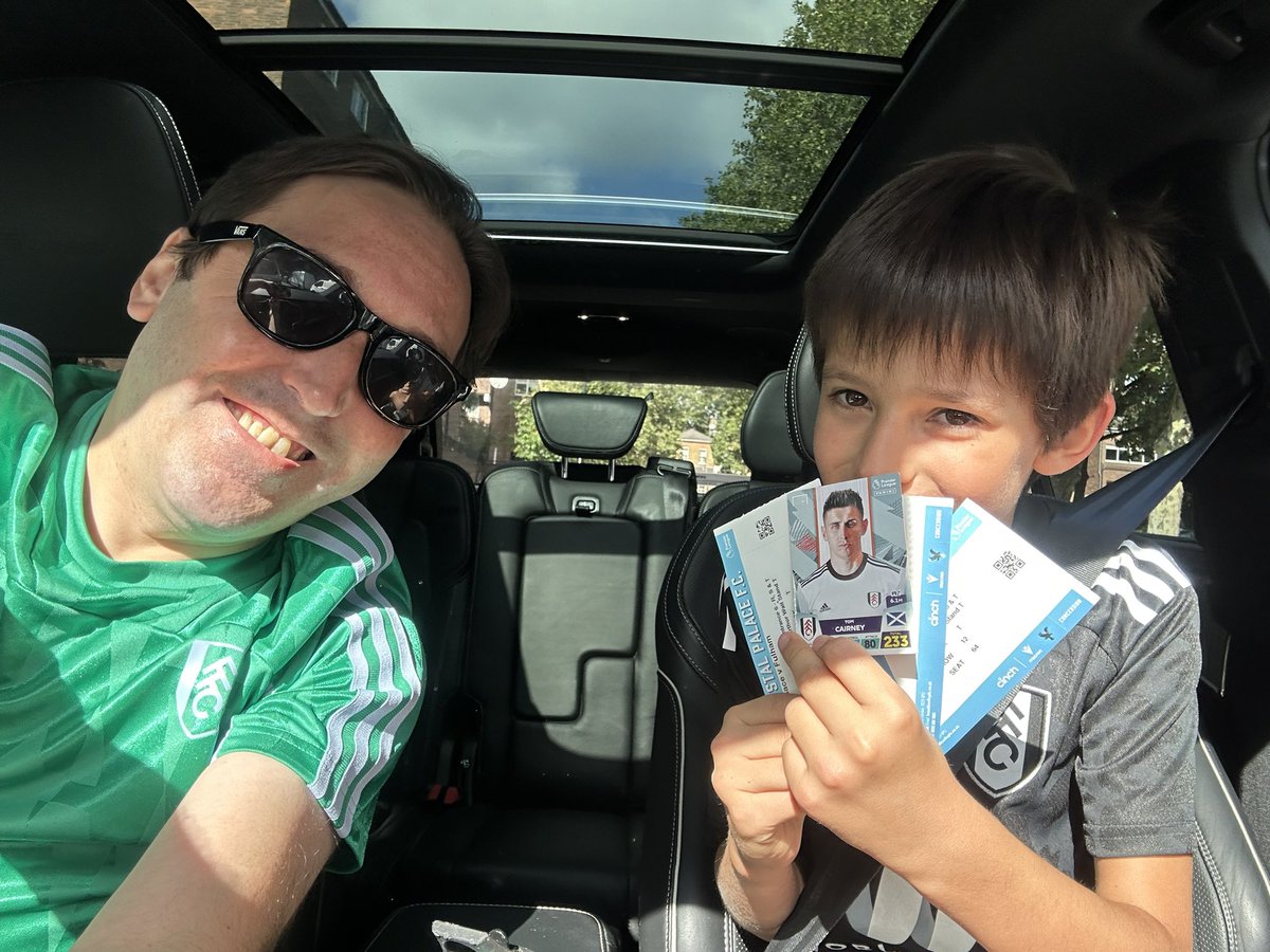 Here we come, South London. It’s my son’s first away game with Fulham! #ffc #CRYFUL