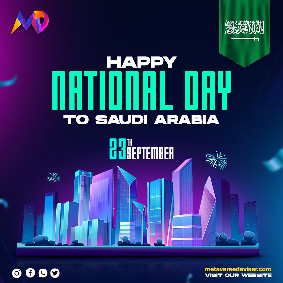 MvDeviser's tweet photo. 🇸🇦 Today, let's celebrate Saudi Arabia's rich heritage, dynamic culture, and innovative approach to technology. 

Happy National Day, Saudi Arabia! 🎉🎊 

#SaudiNationalDay93 #SaudiArabia https://t.co/wNEpPjSLi2