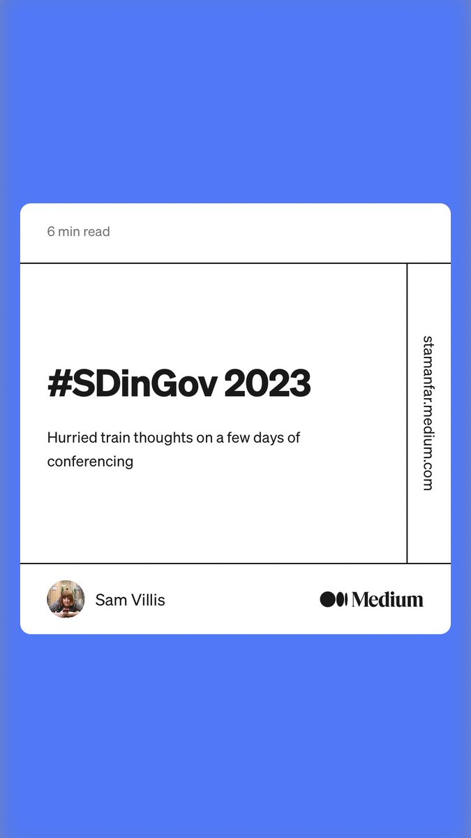 stamanfar's tweet image. Hurriedly shared on LinkedIn yesterday but not here “#SDinGov 2023” by Sam Villis
stamanfar.medium.com/sdingov-2023-6…