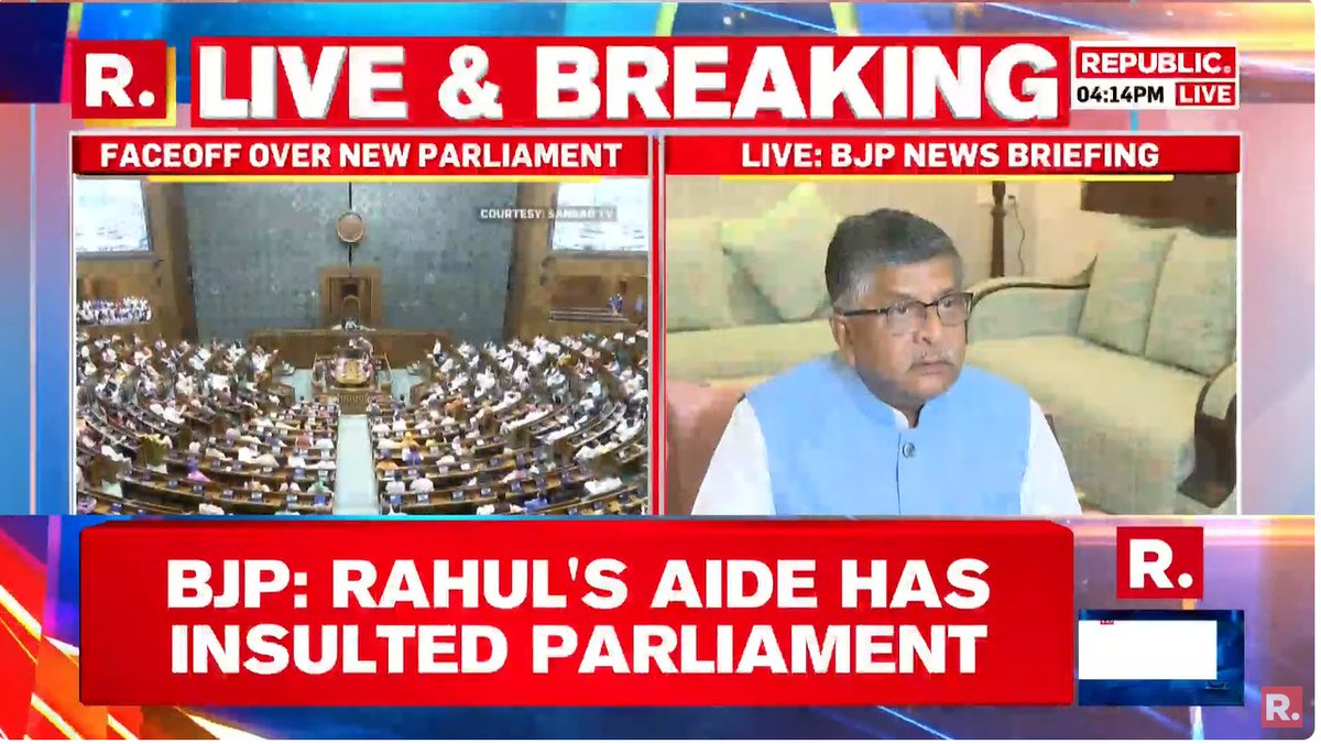 #BREAKING | BJP's Ravi Shankar Prasad tears into Congress over new Parliament faceoff while holding news briefing.

#BJP #PMModi #Parliament #NewParliamentBuilding #NewParliamentHouse #Congress 

WATCH #LIVE only here-youtu.be/FMFqKCpydB4